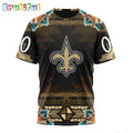 NFL New Orleans Saints T-Shirt Special Native Costume Design T-Shirt
