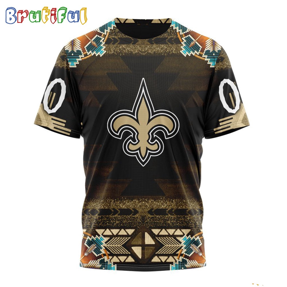 NFL New Orleans Saints T-Shirt Special Native Costume Design T-Shirt