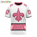 NFL New Orleans Saints T-Shirt Special Pink Design Fight Breast Cancer