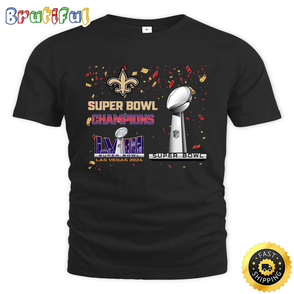 NFL New Orleans Saints T Shirt Super Bowl LVIII 2024 Las Vegas Champions Unisex Tshirt