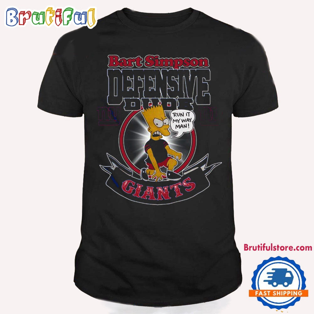 NFL New York Giants Bart Simpson Defensive Dude T Shirt