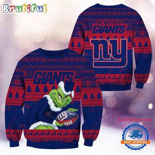 NFL New York Giants Football Grinch Christmas Ugly Sweater