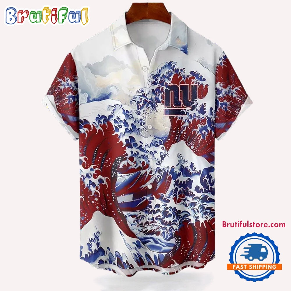 NFL New York Giants Football Special Great Wave Hawaiian Shirt