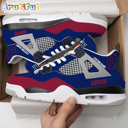 NFL New York Giants Football Team Air Jordan 4 Shoes, Personalized AJ4 Sneaker