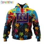 NFL New York Giants Hoodie Special Autism Awareness Design Football Hoodie
