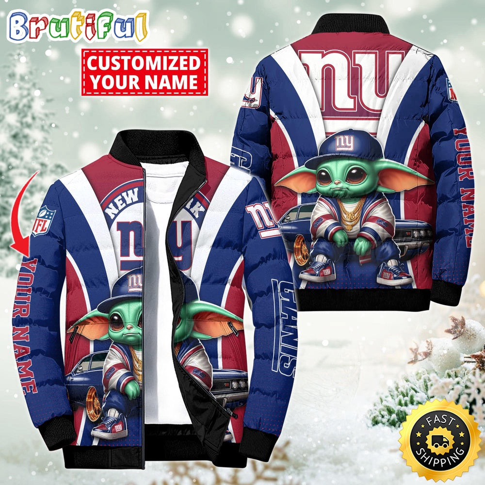 NFL New York Giants Puffer Jacket Baby Yoda Custom Jacket