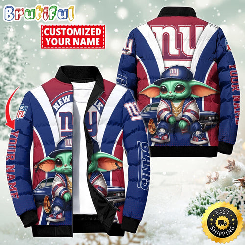 NFL New York Giants Puffer Jacket Baby Yoda Custom Jacket
