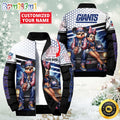 NFL New York Giants Puffer Jacket Mickey Minnie Jacket
