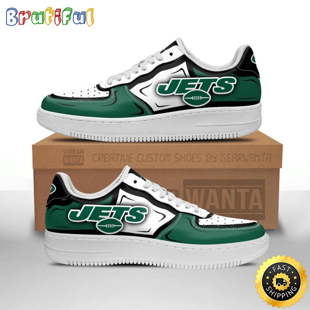 NFL New York Jets Air Force 1 Shoes Football Sports Sneaker Shoes