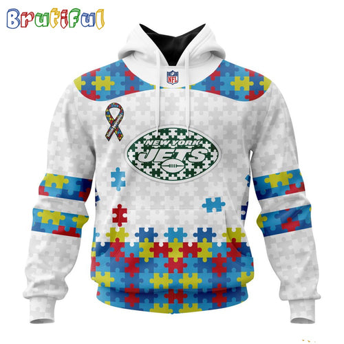NFL New York Jets Hoodie Special Autism Awareness Design 3D Hoodie