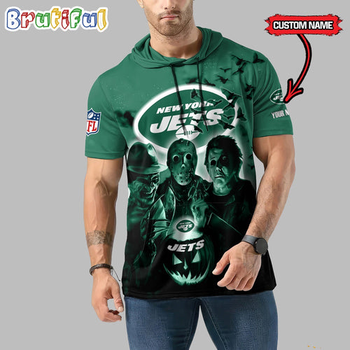 NFL New York Jets Horror Characters Essential Halloween Sleeveless Hoodie