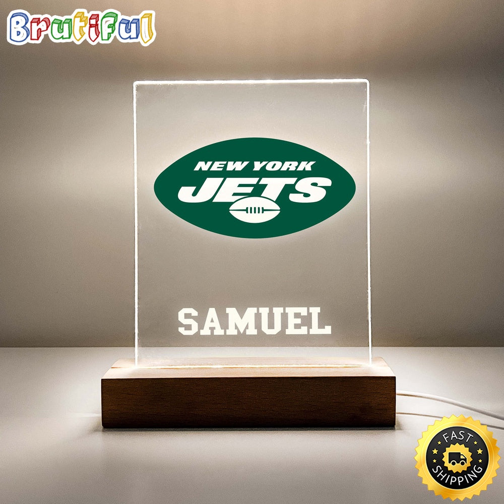 NFL New York Jets Night Light Table Desk Lamp Stand Sports Fan LED Light