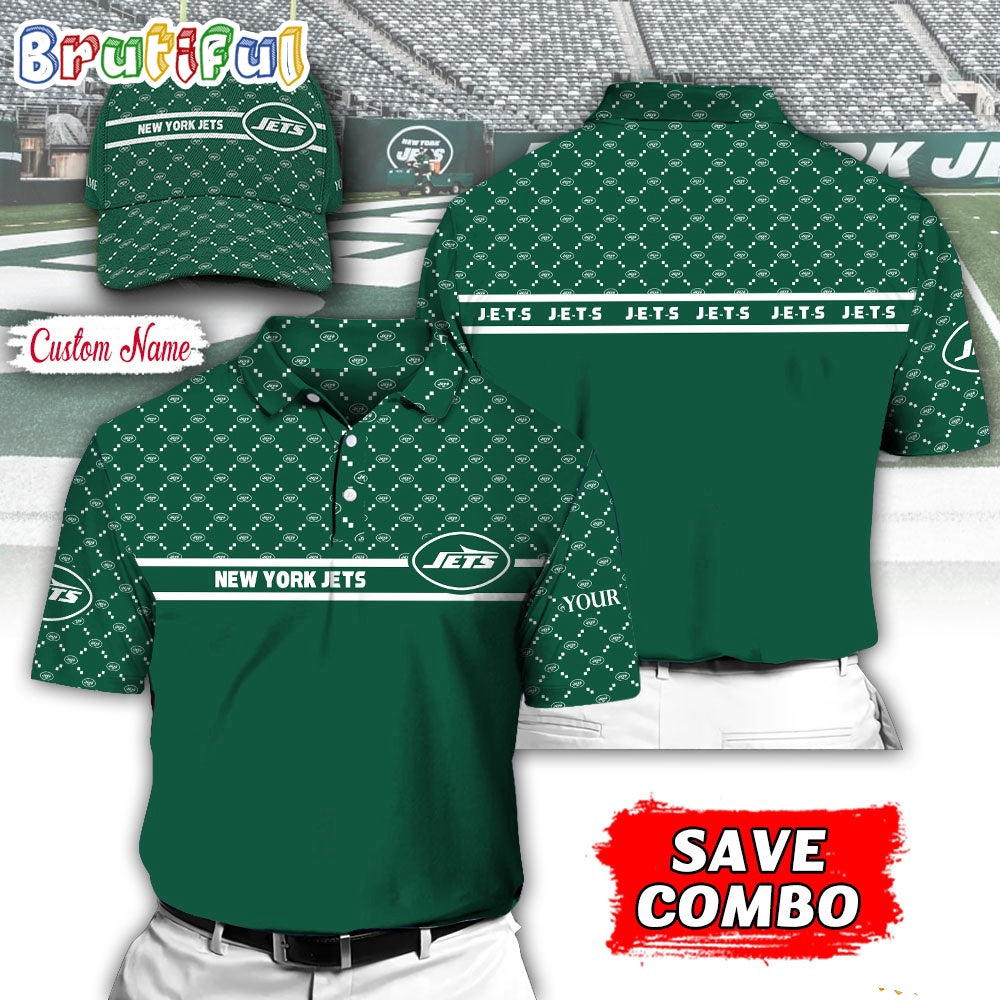 NFL New York Jets Polo Shirt, Custom Football Polo Shirt And Cap
