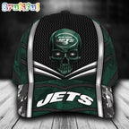 NFL New York Jets Special Halloween Skull Custom Baseball Cap