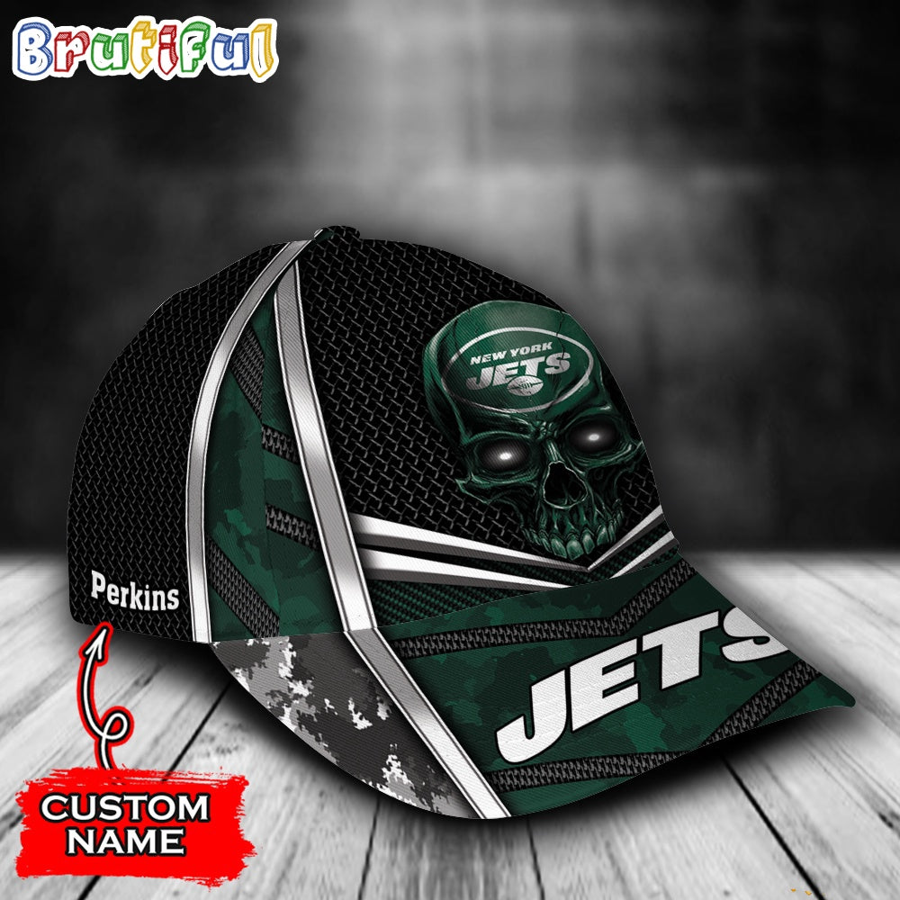 NFL New York Jets Special Halloween Skull Custom Baseball Cap
