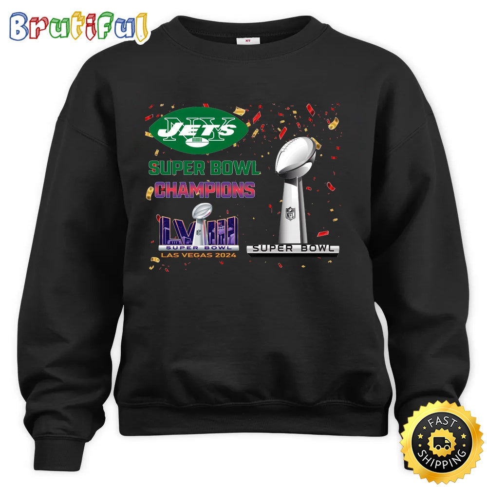 NFL New York Jets Sweatshirt Super Bowl LVIII 2024 Las Vegas Champions Unisex Sweatshirt