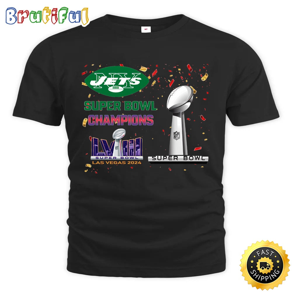 NFL New York Jets T Shirt Super Bowl LVIII 2024 Las Vegas Champions Unisex Tshirt