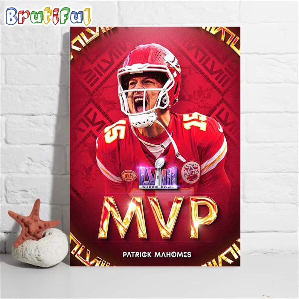 NFL Patrick Mahomes MVP Super Bowl LVIII Champions Poster Canvas