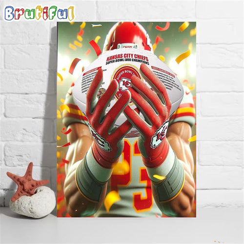 NFL Patrick Mahomes vs Travis Kelce And Kansas City Chiefs Back-to-Back Super Bowl Champions Poster Canvas