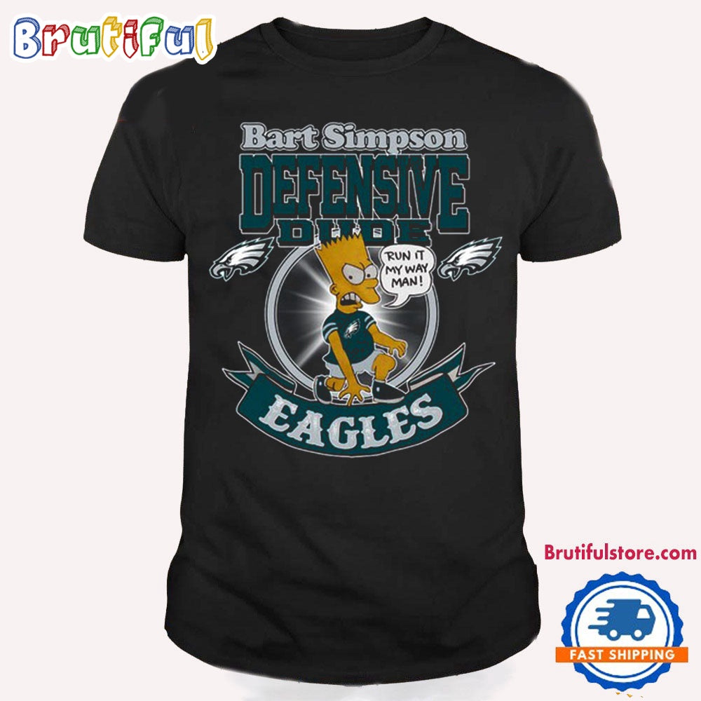 NFL Philadelphia Eagles Bart Simpson Defensive Dude T Shirt