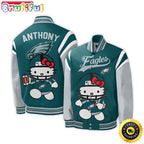 NFL Philadelphia Eagles Baseball Jacket Hello Kitty Personalized Baseball Jacket