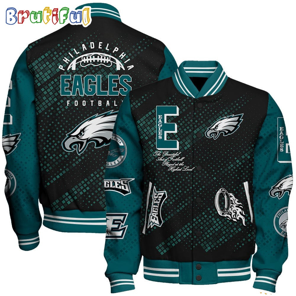 NFL Philadelphia Eagles Baseball Jacket Print Logo Team Football Jacket