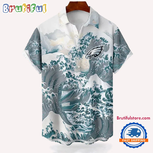 NFL Philadelphia Eagles Football Special Great Wave Hawaiian Shirt