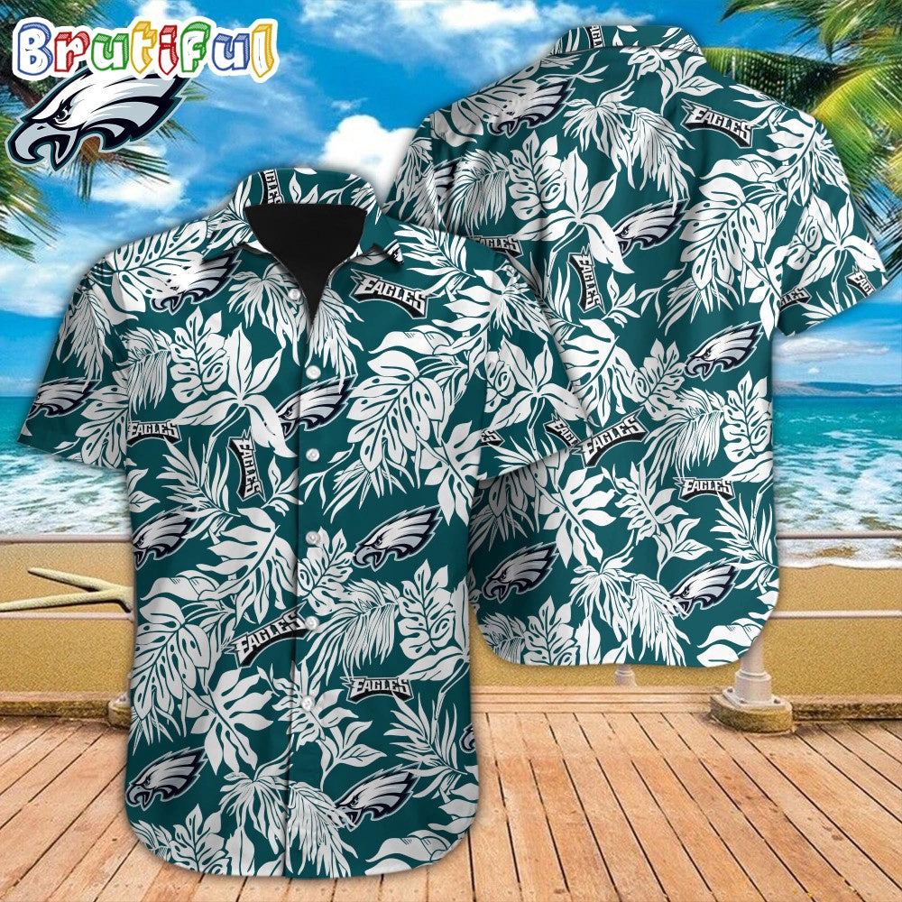 NFL Philadelphia Eagles Hawaiian Shirt Tropical Leafs Design Aloha Shirts