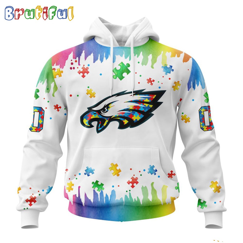 NFL Philadelphia Eagles Hoodie Special Autism Awareness Design All Over Print Hoodie