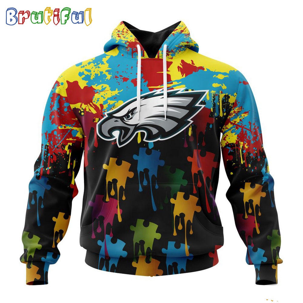 NFL Philadelphia Eagles Hoodie Special Autism Awareness Design Football Hoodie