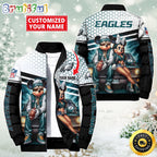 NFL Philadelphia Eagles Puffer Jacket Mickey Minnie Jacket
