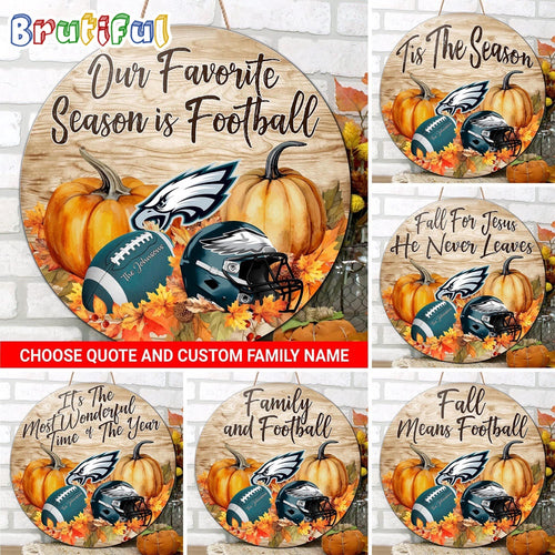 NFL Philadelphia Eagles Pumpkin Custom Wooden Sign, Sport Football Home Decorations
