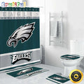 NFL Philadelphia Eagles Shower Curtain Football Bathroom Mat Set and Shower Curtain