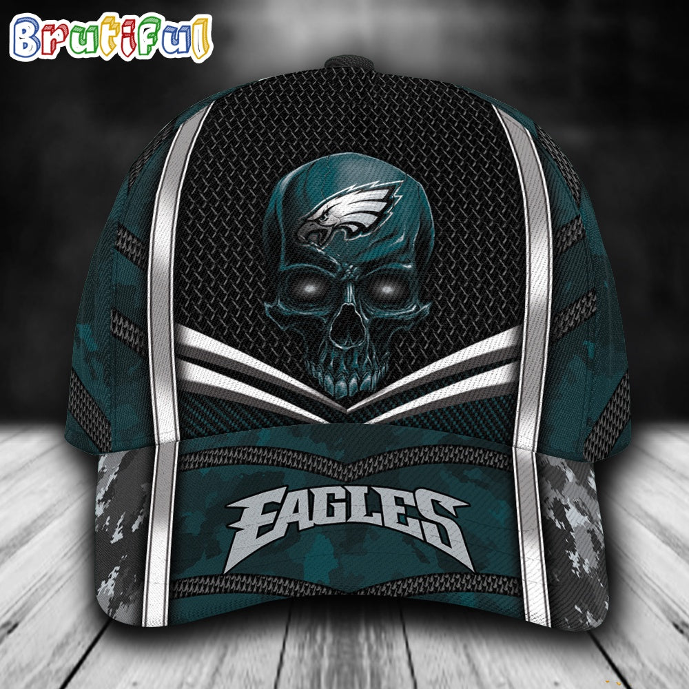 NFL Philadelphia Eagles Special Halloween Skull Custom Baseball Cap