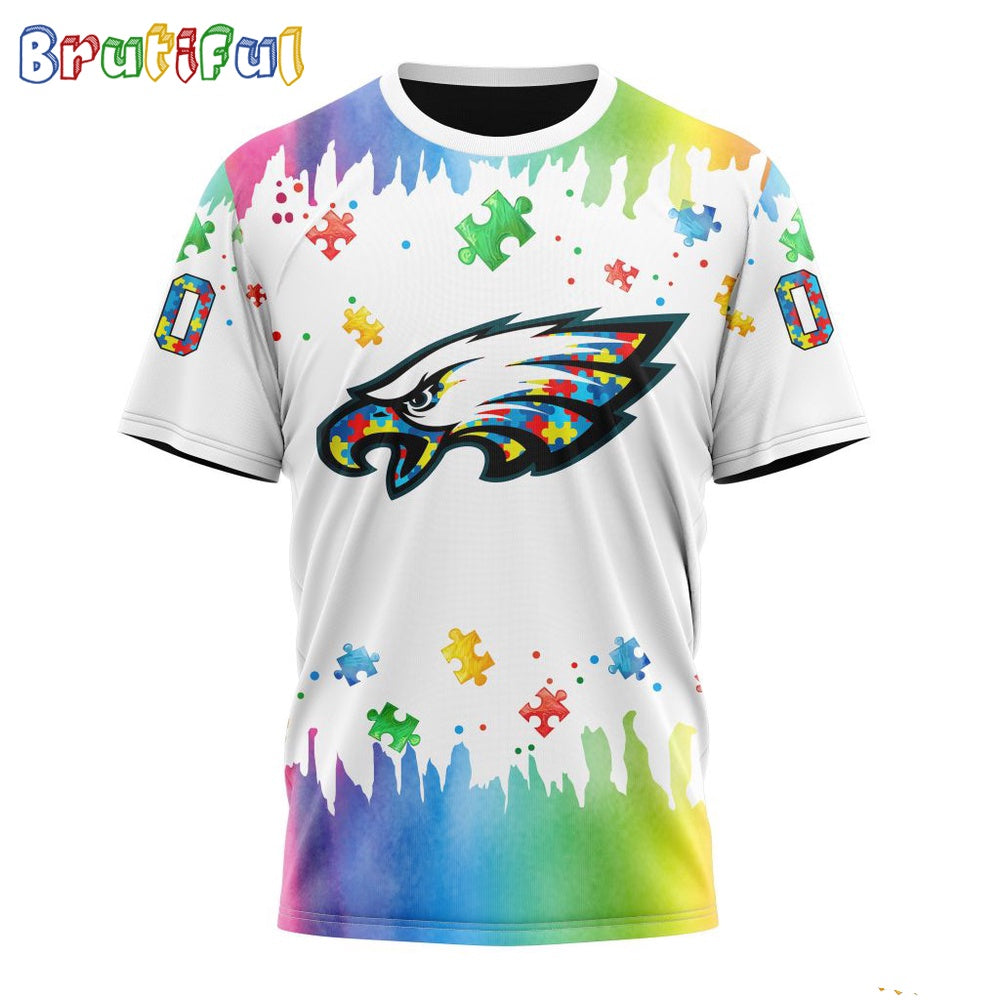NFL Philadelphia Eagles T-Shirt Special Autism Awareness Design All Over Print T-Shirt