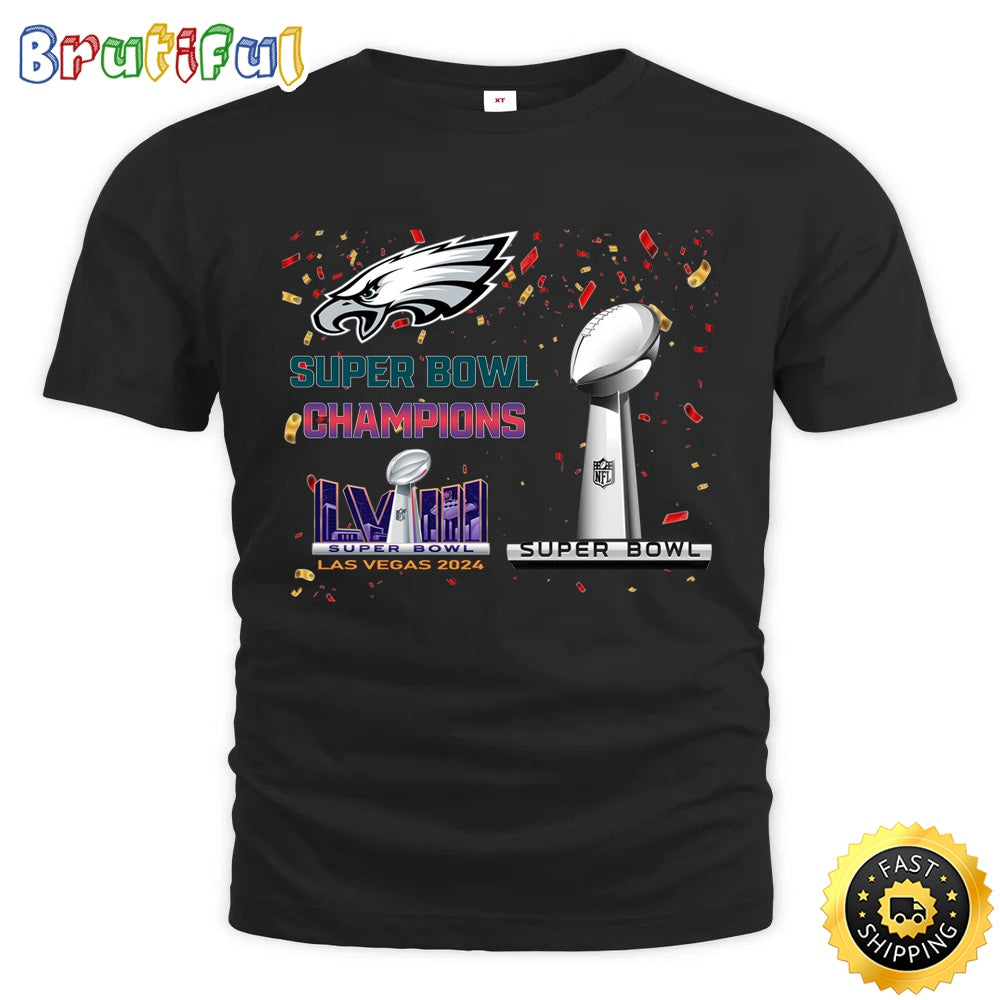 NFL Philadelphia Eagles T Shirt Super Bowl LVIII 2024 Las Vegas Champions Unisex Tshirt