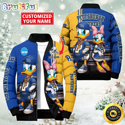 NFL Pittsburgh Panthers Puffer Jacket Donald Duck Custom Jacket
