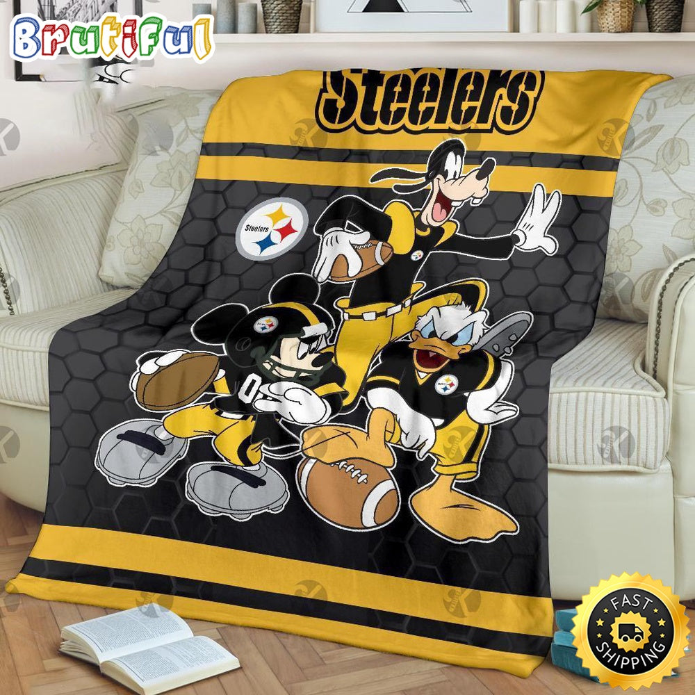 NFL Pittsburgh Steelers Blanket Mickey Mouse Blanket