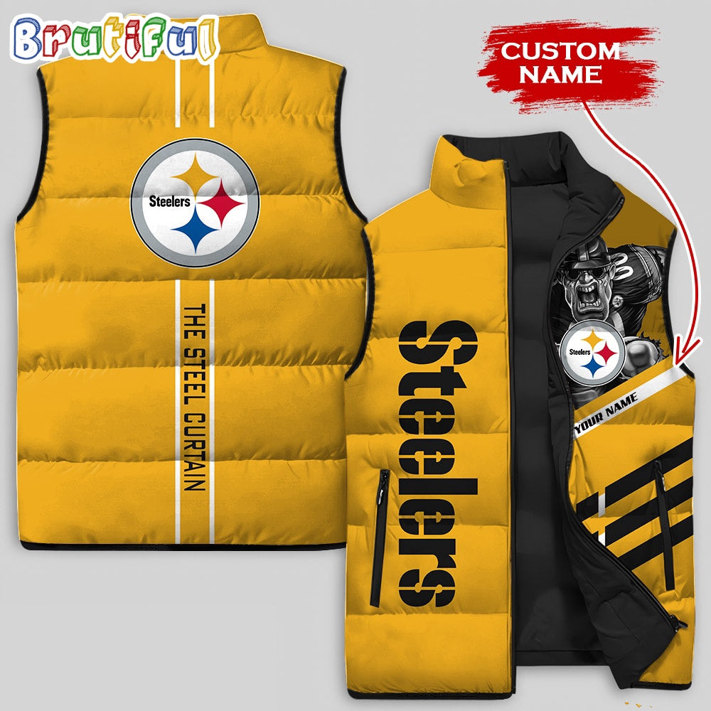 NFL Pittsburgh Steelers Damn Right Sleeveless Down Jacket