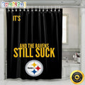 NFL Pittsburgh Steelers Football Shower Curtain Set For Bathroom Decor