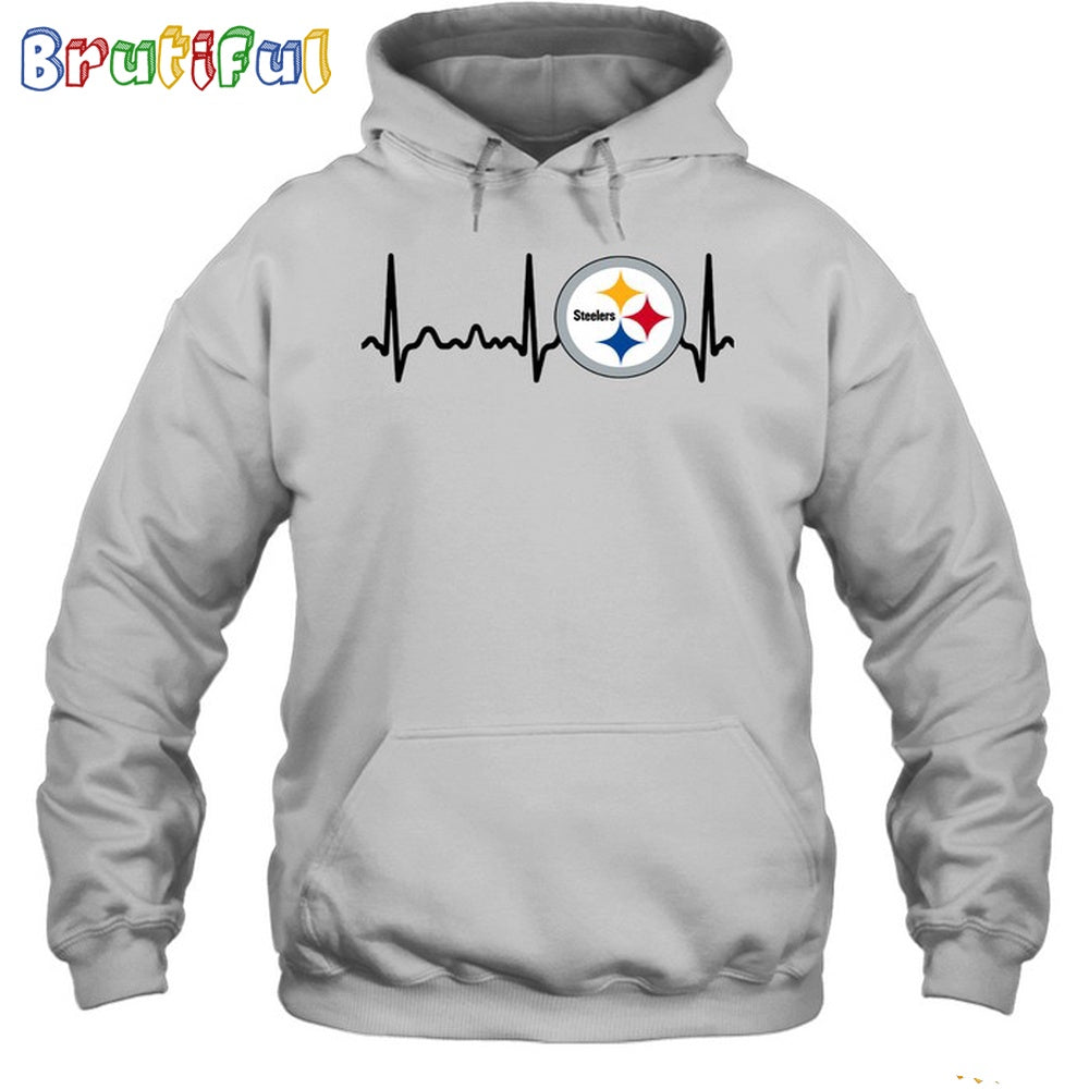 NFL Pittsburgh Steelers Heartbeat Hoodie Unisex Football T-Shirt Hoodie