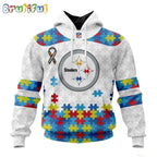 NFL Pittsburgh Steelers Hoodie Special Autism Awareness Design 3D Hoodie