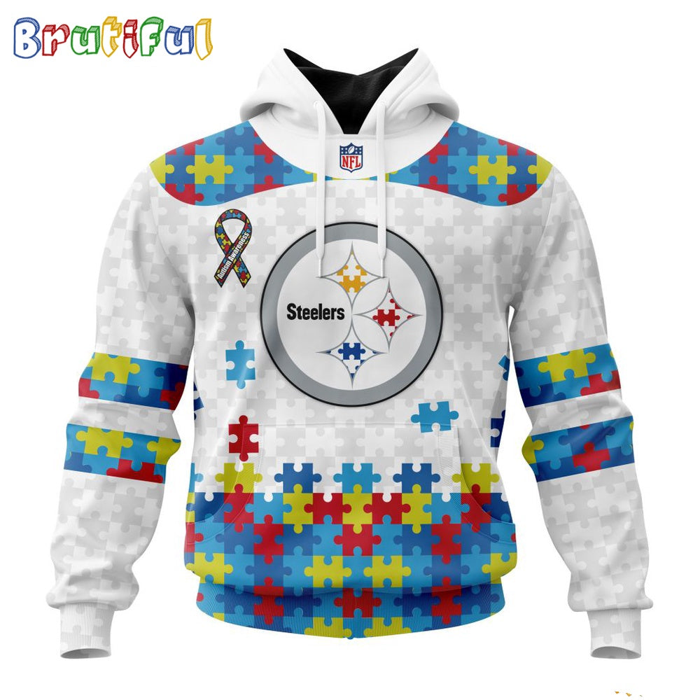 NFL Pittsburgh Steelers Hoodie Special Autism Awareness Design 3D Hoodie