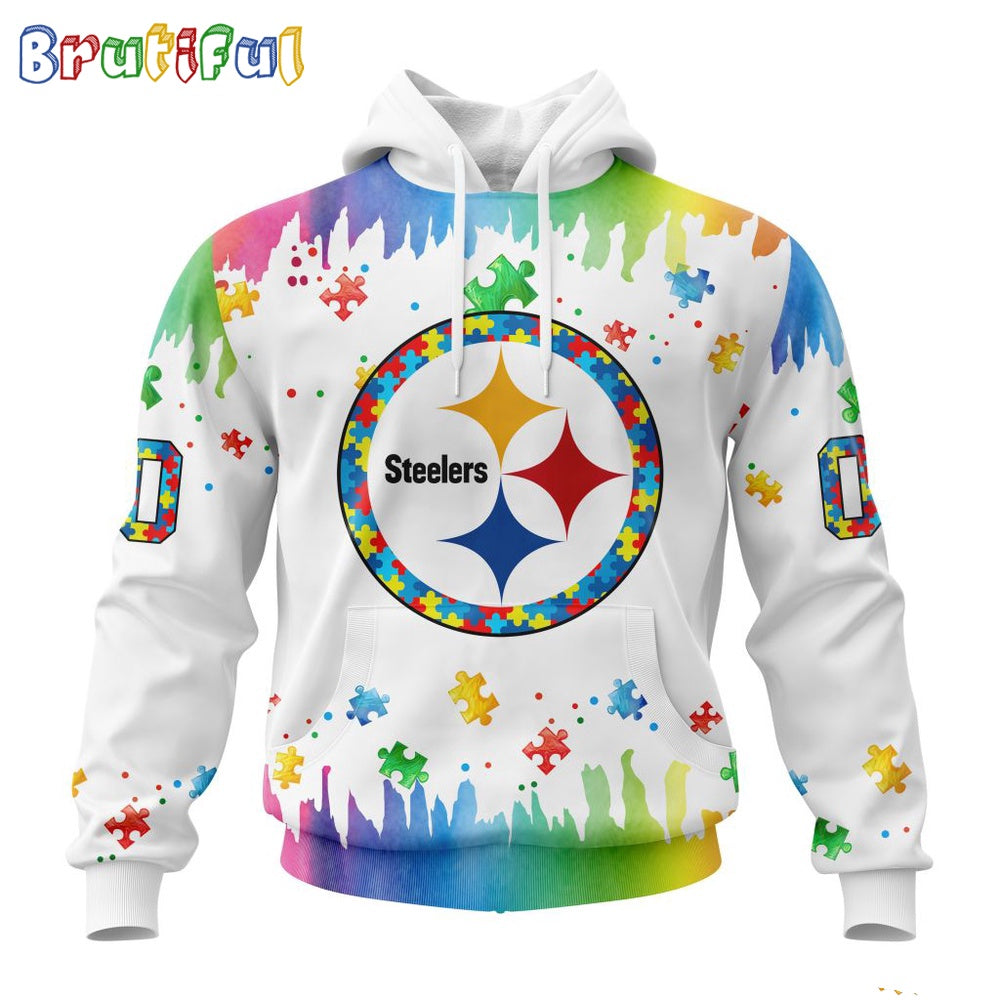 NFL Pittsburgh Steelers Hoodie Special Autism Awareness Design All Over Print Hoodie