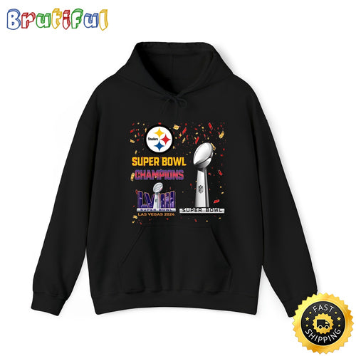 NFL Pittsburgh Steelers Hoodie Super Bowl LVIII 2024 Las Vegas Champions Unisex Hoodies