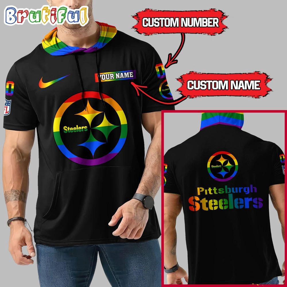 NFL Pittsburgh Steelers LGBT Workout Hoodie Tank Tops Custom LGBT Pride Shirt