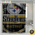 NFL Pittsburgh Steelers Nation Shower Curtain Set For Bathroom Decor