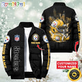 NFL Pittsburgh Steelers Puffer Jacket City Logo Print Jacket For Fans