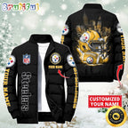 NFL Pittsburgh Steelers Puffer Jacket City Logo Print Jacket For Fans
