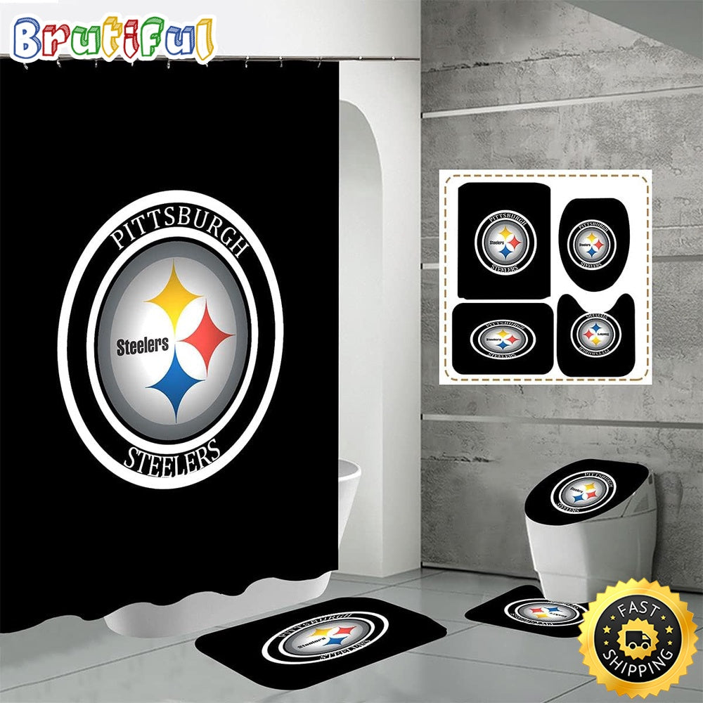 NFL Pittsburgh Steelers Shower Curtain Classic Curtain Styles